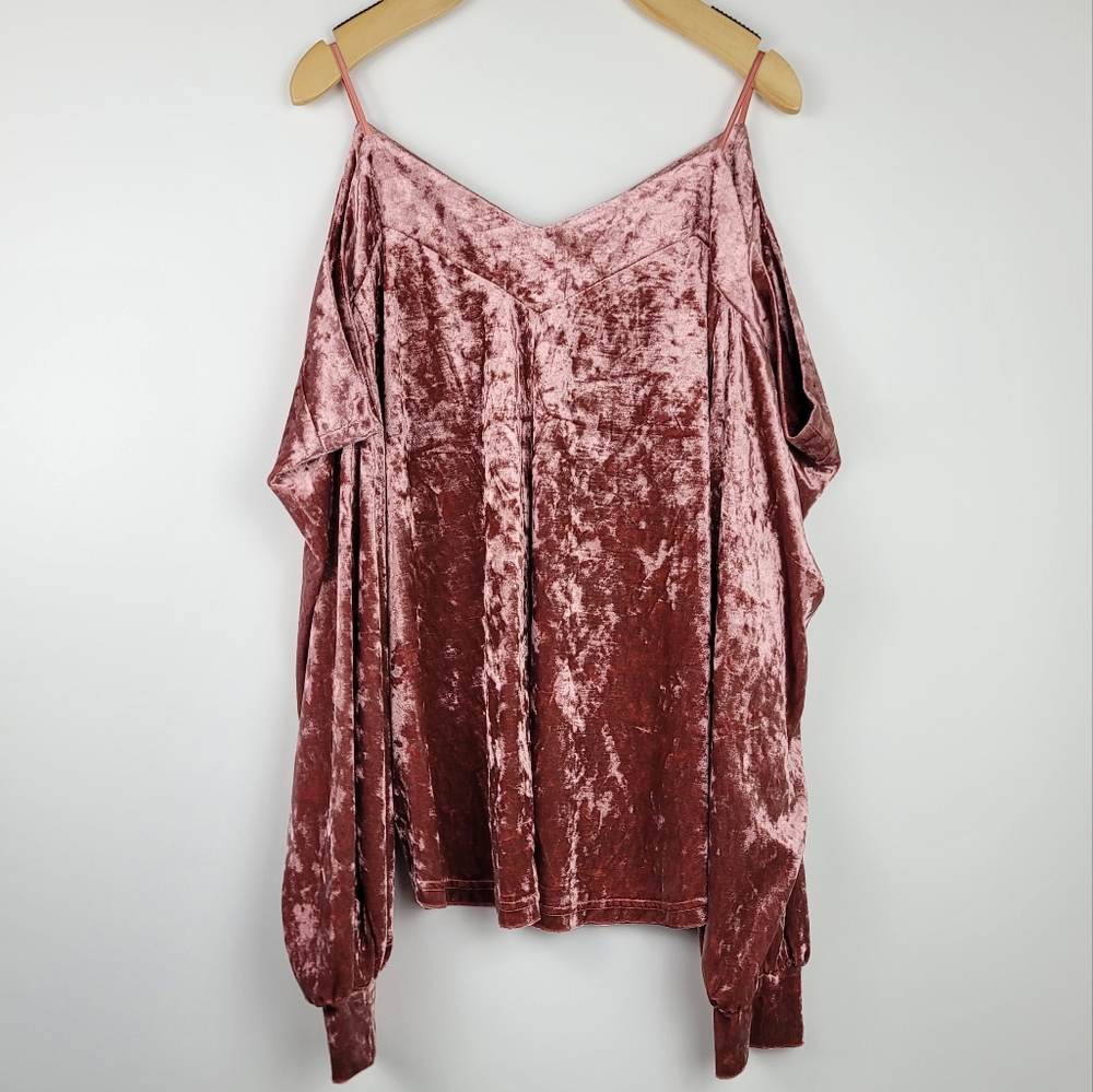 Kindle top pink velvet long-sleeve size large